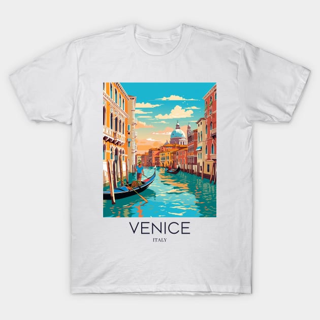 A Pop Art Travel Print of Venice - Italy T-Shirt by Studio Red Koala